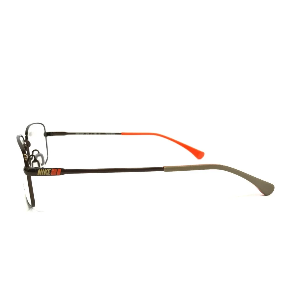 Nike Eyeglasses Frames 8025 215 Bronze Brown Rectangle Wire Rim 54-17-140